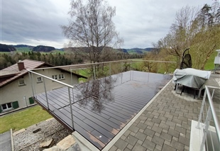 Terrassensystem UK Stahl mit MOSO bamboo x-treme Terrassendiele